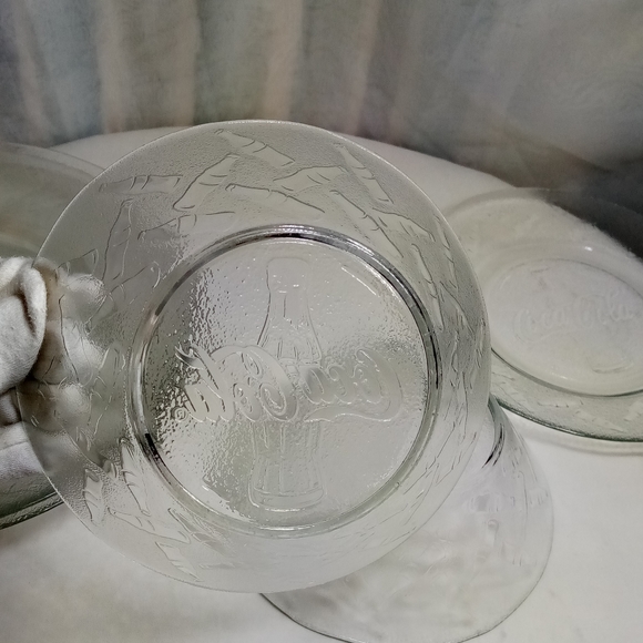 Coca Cola Clear Glass Embossed 6pc Dinnerware Set - Picture 11 of 14